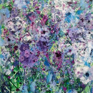 Abstract Floral Painting Acrylic and Ink Knife painting